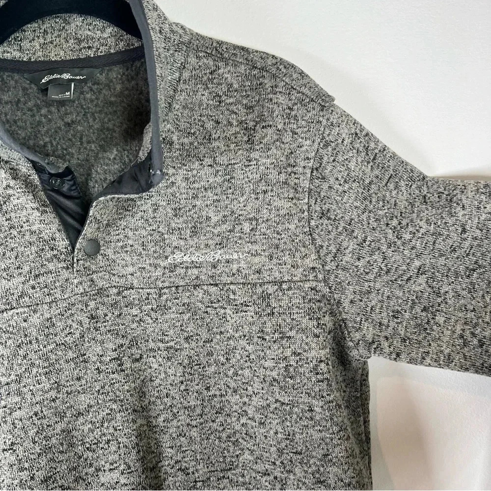 Eddie Bauer Quarter Snap Pullover Sweatshirt Heather Taupe Outdoor  Men's Medium - Picture 4 of 11